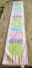 Spring Easter Multicolored Cotton Fabric Pastel Eggs 68"x13” Table Runner