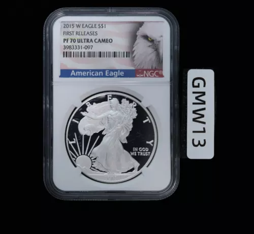2015 W PROOF SILVER EAGLE NGC PF70 AMERICAN EAGLE LABEL FIRST RELEASES