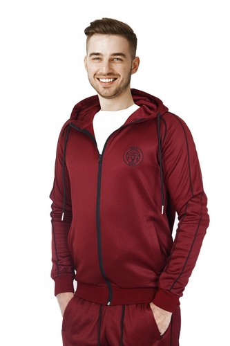 New Mens Tracksuit Top Full Zip Hoddie Original Tricot Polyester,Stripe Design - Picture 19 of 21