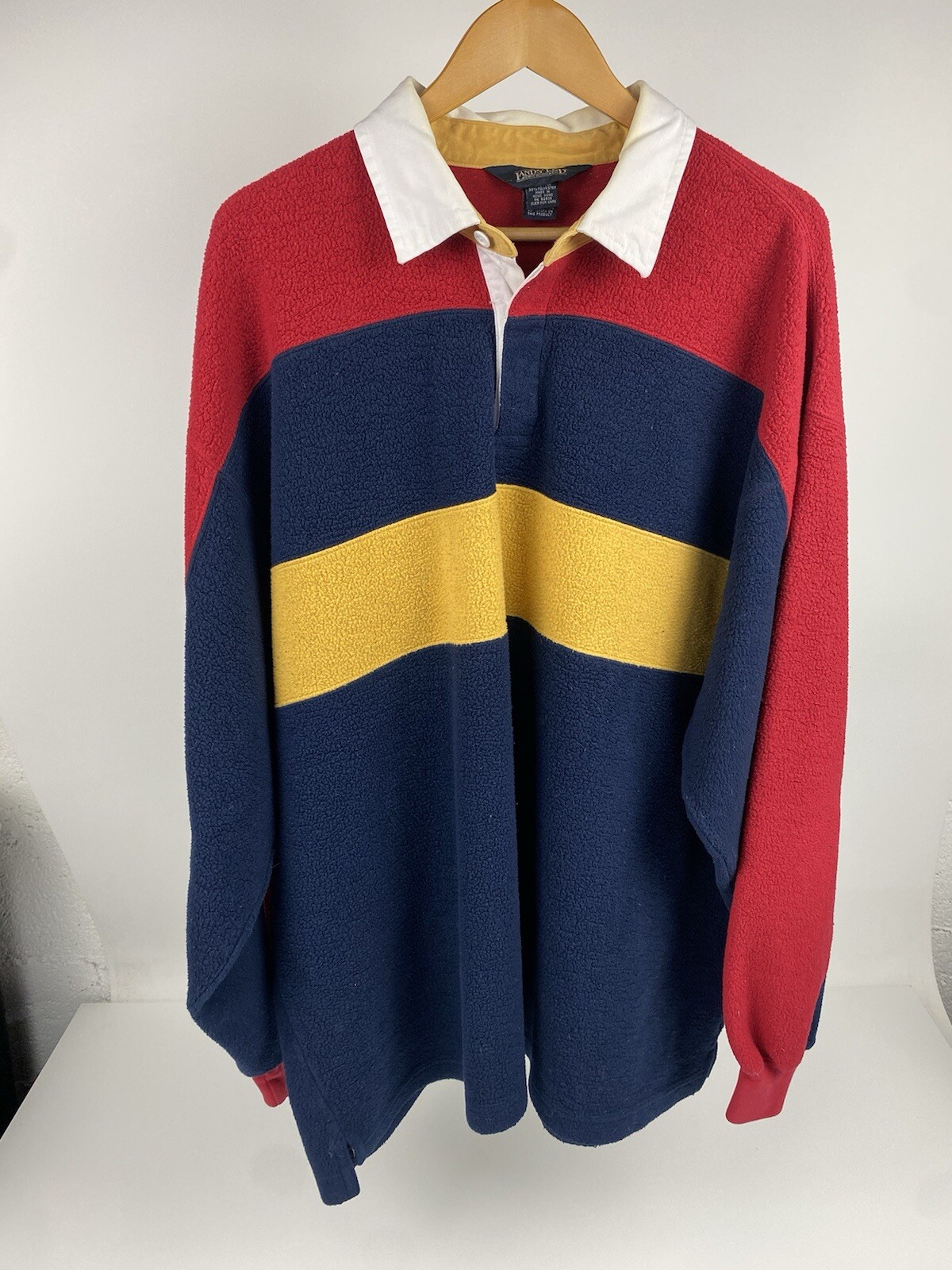 Rare Vintage Lands' End Colorblock Rugby Polo XL - 80s/90s image 6