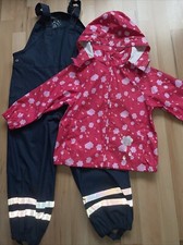 Palomino Regenanzug Gr.110/116 Regenhose Regenjacke nicht gefüttert Blau Pink