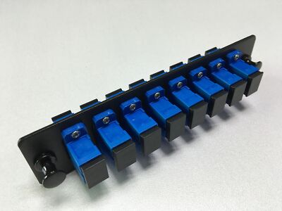 LGX SC Adapter Panel 8 Ports w/8 SC Simplex Singlemode Adapters Black