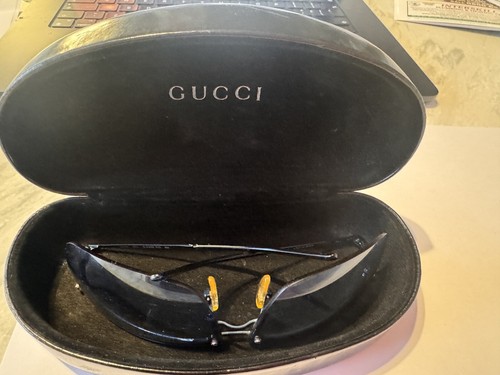 Gucci Blue Rimless Sunglasses Gucci sunglasses vintage VGC with case NEVER WORN - Picture 4 of 5