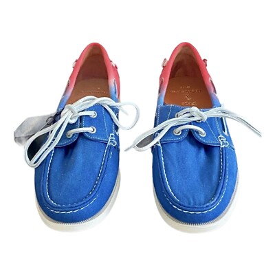 Polo Ralph Lauren USA Merton Boat Shoes Hombre Blue Red Tie dye Canvas Mens 11.5 Polo Ralph Lauren Merton Deck Boat Shoes Tie Dye Blue Red  main image 4