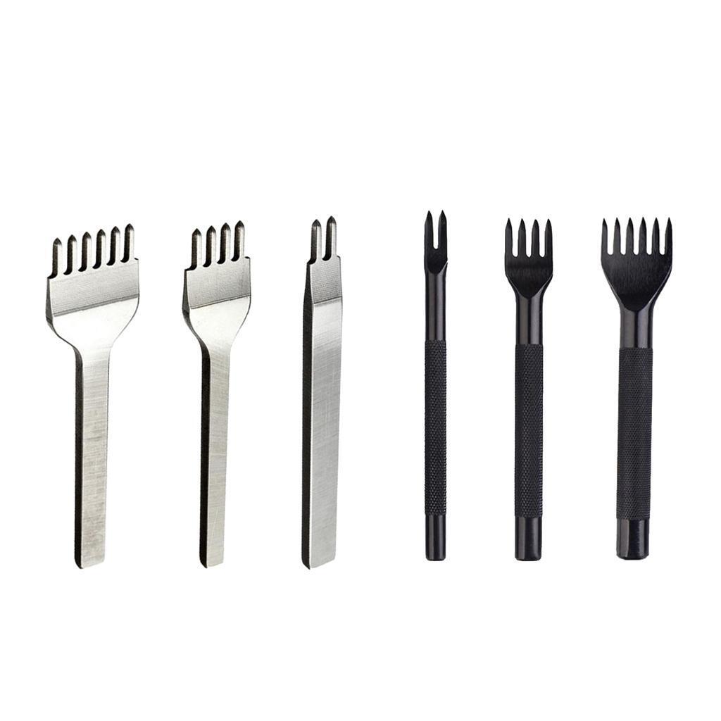 2/4/6 Prong Leather Craft Tools 3/4/5/6mm Spacing Holes Diamond