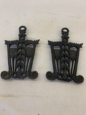 Lot of Two Large Matching Black Cast Iron Trivets