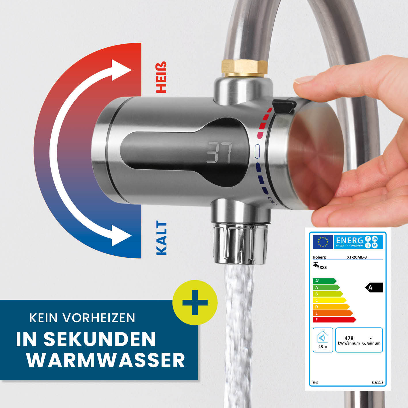 Produktbild von Temperaturschalter KSD307/308 – 40A, 8-polig, Für Warmwasserbereiter, Bis 95 °C, 3-phasig