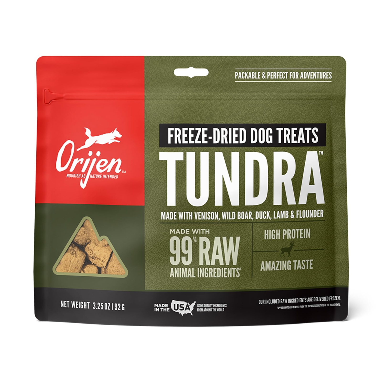 ORIJEN Freeze Dried TUNDRA Dog Treats 3.25oz High Protein Na