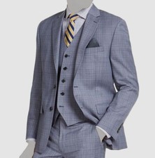  450 Ralph Lauren Men Classic Fit Blue Plaid Coat Suit Jacket Blazer Size 42L