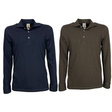 H953 Men's Dark Melange Cotton Polo PORTOFINO 100 Cotton MADE IN ITALY