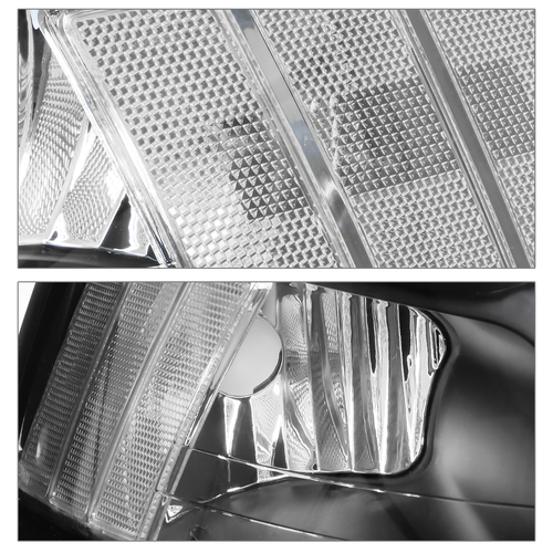[LED LIGHT BAR DRL]Black Housing Clear Headlight Lamp for 1999-2004 Ford Mustang - Foto 6 di 8