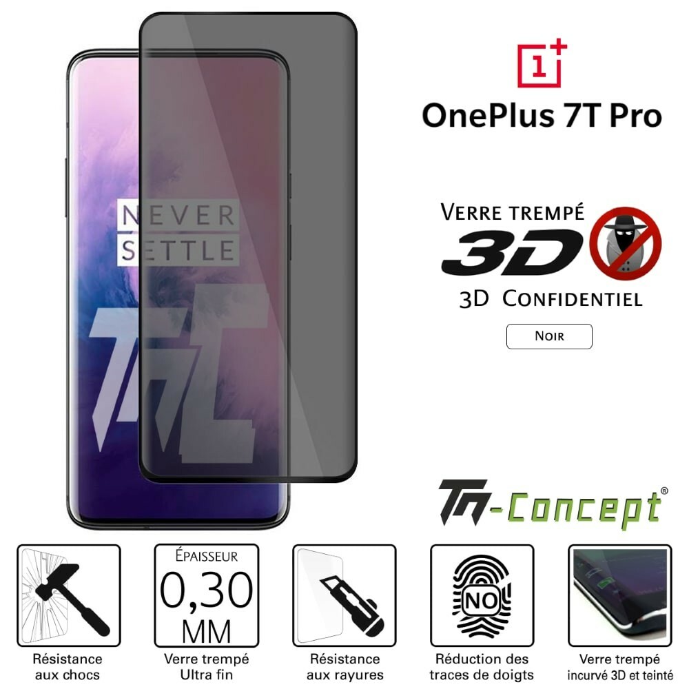 Film anti-espion OnePlus 7T Pro protection écran 3D pour le métro