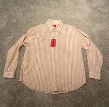 Hugo Boss Shirt Orange Striped Button Up Long Sleeve Casual Men  s Size Large