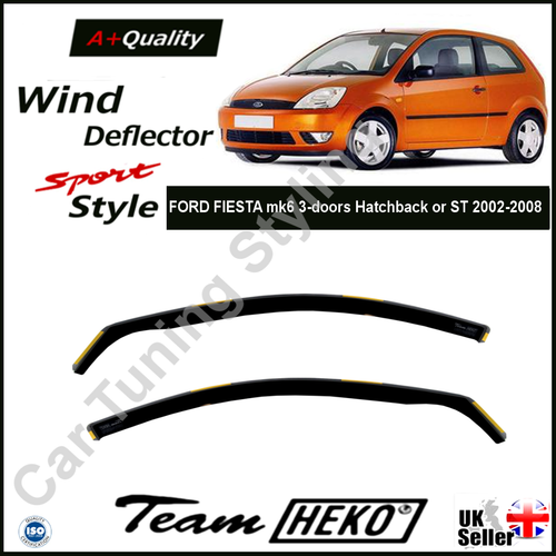 FORD FIESTA mk6 3doors 20022008 Hatchback or ST 2pc Wind Deflectors