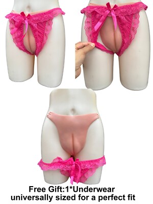 CTKOLYS Mannen verbergen Gaff Crossdresser Slipje Realistische Camel Toe Silicone String voor Crossdressing Transgender Shemale,Gaff panties ~ catheters