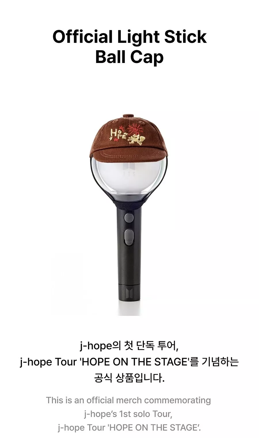 BTS OFFICIAL LIGHT STICK BALL CAP with Tracking FANLIGHT MD