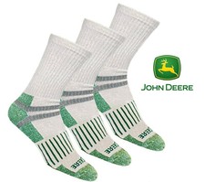 John Deere Crew Performance Work Socks 3 Pair Lot