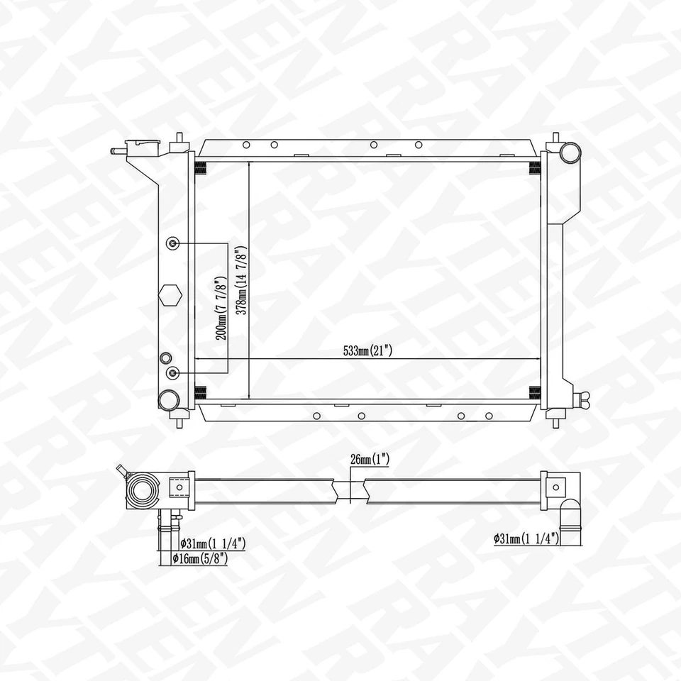 Radiador AT para Dodge 400 600 Aries Plymouth Caravelle Reliant Chrysler Daytona - Imagem 2 de 4