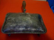 VINTAGE SILENT BUTLER ASHTRAY/ CATCHER SILVER PLATED w/HANDLE