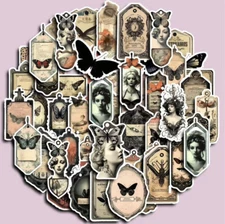 10pcs Retro Steampunk Butterfly Aesthetic ￼Stickers- Scrapbook, Journal, DIY