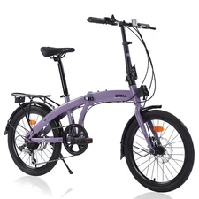 20" Folding Bike Steel Frame 7 Speed City Bike Outdoor Bikes Purple