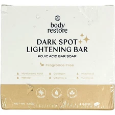 Body Restore Kojic Acid Soap / Dark Spot Lightening Bar/Fragrance Free - 3 Bars