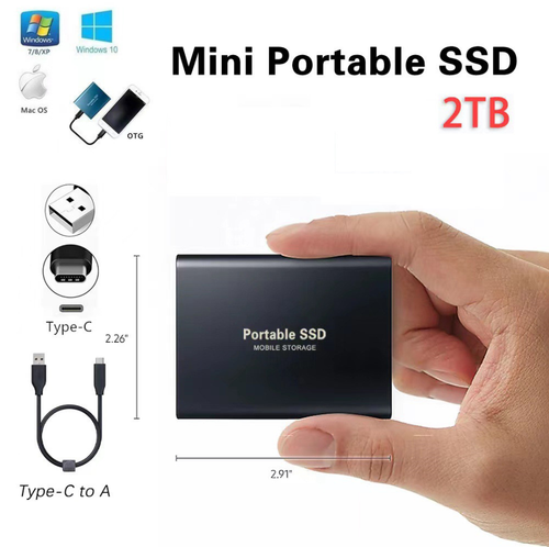 NEW 2TB External Hard Drive USB 3.0 HDD Memory for PC Laptop Phone - Foto 3 di 4