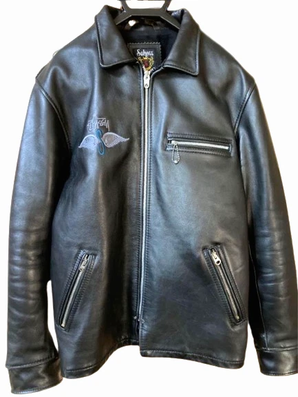 STUSSY Schott leather jacket size XL