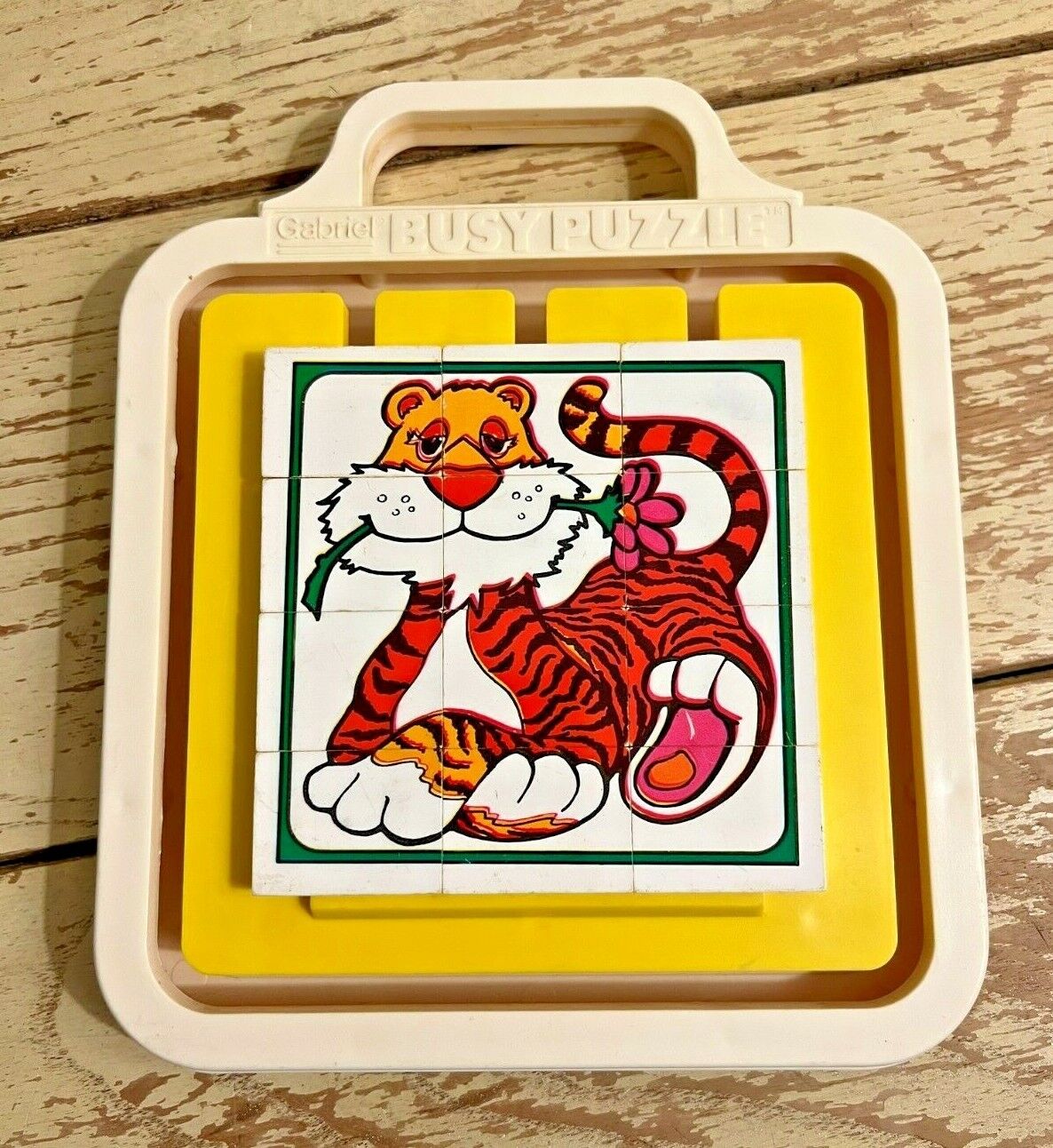 Gabriel Busy Puzzle Vintage 1977 Preschool Game Timothy Tiger Sl