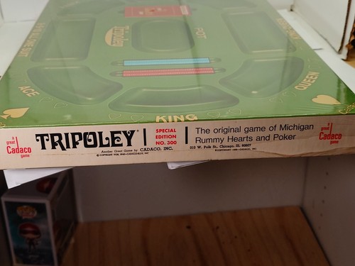 Vtg 1968 Cadaco Tripoley Board Game Special Edition No. 300 Michigan Rummy new - Picture 5 of 6