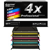 4X Pro Toner Ersetzt Lexmark C5222CS C5222KS C5222MS C5222YS C5222KS - C5222YS