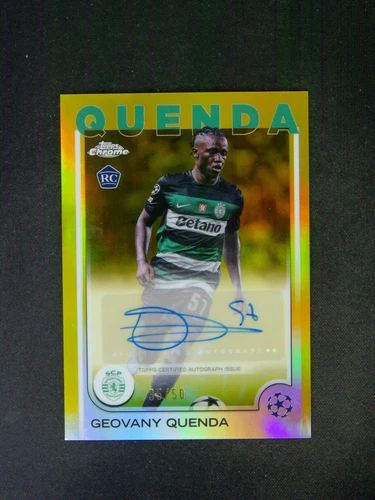 2024-25 Topps Chrome UEFA Geovany Quenda RC Rookie Auto Gold /50