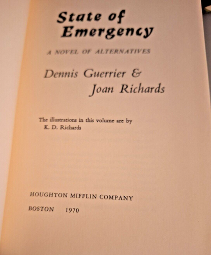 State of Emergency 1st Do-It-Yourself Novel 1970 HC/DJ Dennis Guerrier - Picture 3 of 10