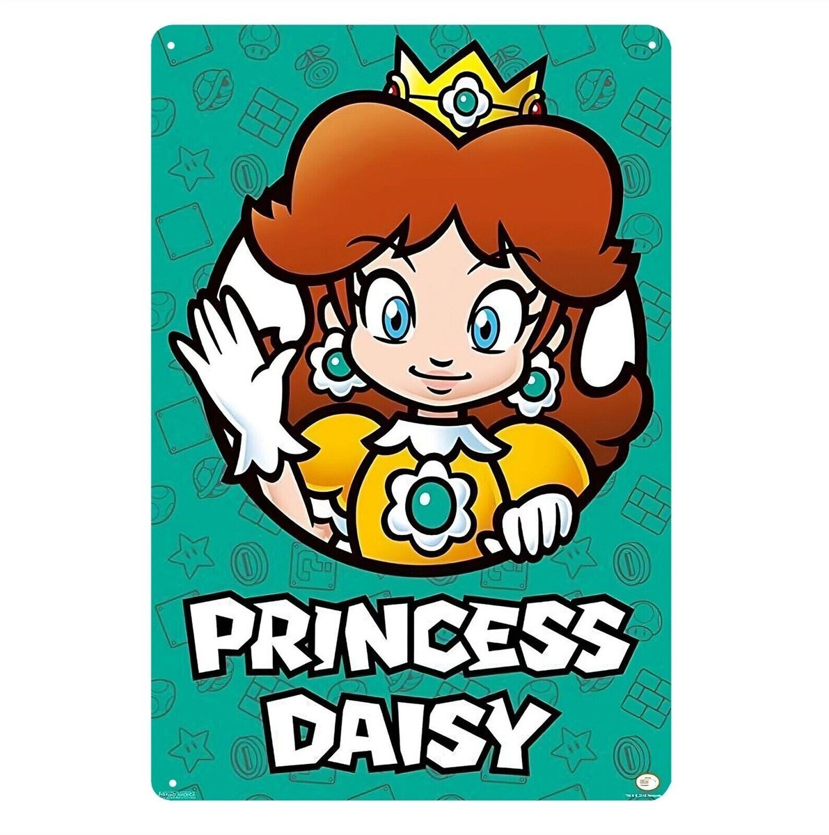 Princess Daisy Retro Nintendo MarioBros Video Game Metal Poster