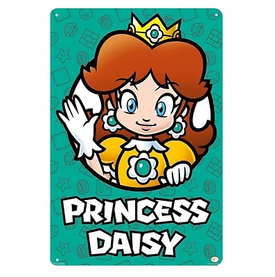 Princess Daisy Retro Nintendo MarioBros Video Game Metal Poster