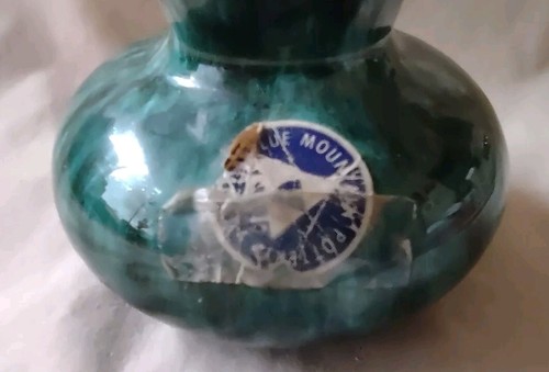 Jarrón esmaltado por goteo de cerámica Blue Mountain de colección de 3,5" Canadá con folleto y pegatina - Imagen 6 de 8