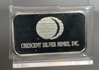 Crescent Silver Mines Inc. 1oz 999+ Fine Silver Bar ~ Idaho Silver
