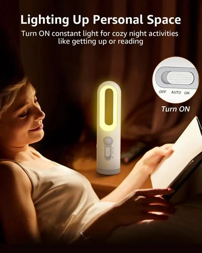 LED Night Light Reading Motion Sensor 2 in 1 Torch USB C Rechargeable Dusk Dawn - Picture 8 of 12