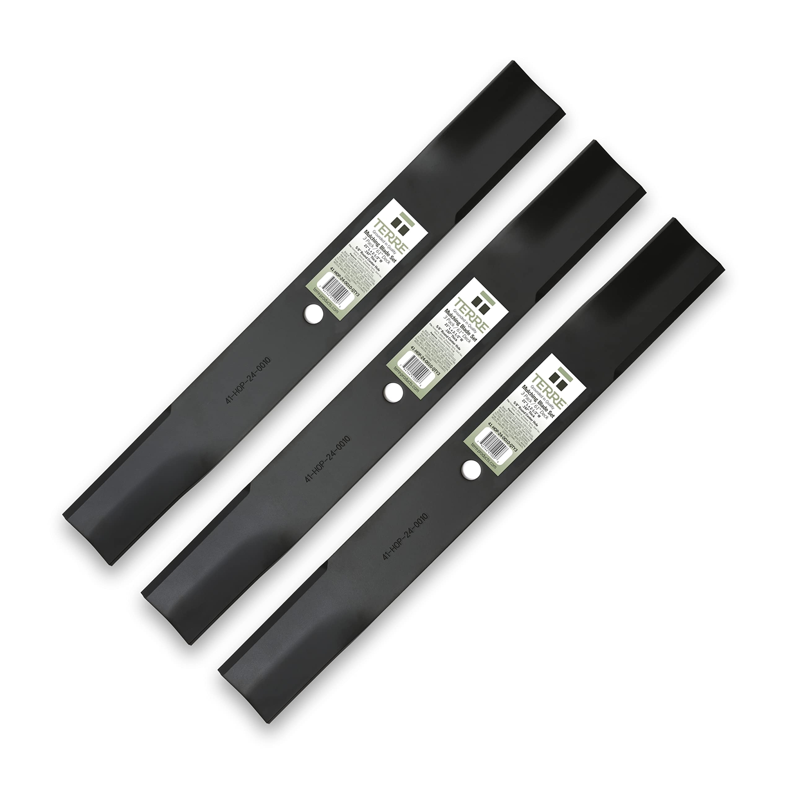 Terre Products, 3 Pack Medium Lift Lawn Mower Blades, 61 Inch Decks, Compatib...