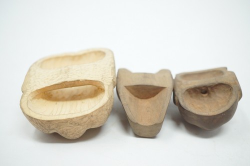 Japanisches Holz Netsuke Set x3 Vintage Masken Sagemono aus Japan 0612F5 - Picture 8 of 12