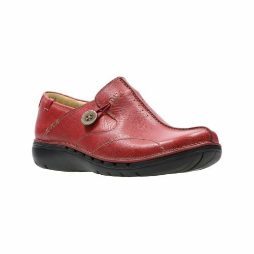 Clarks Womens Un Loop - Wide Fit - Red 