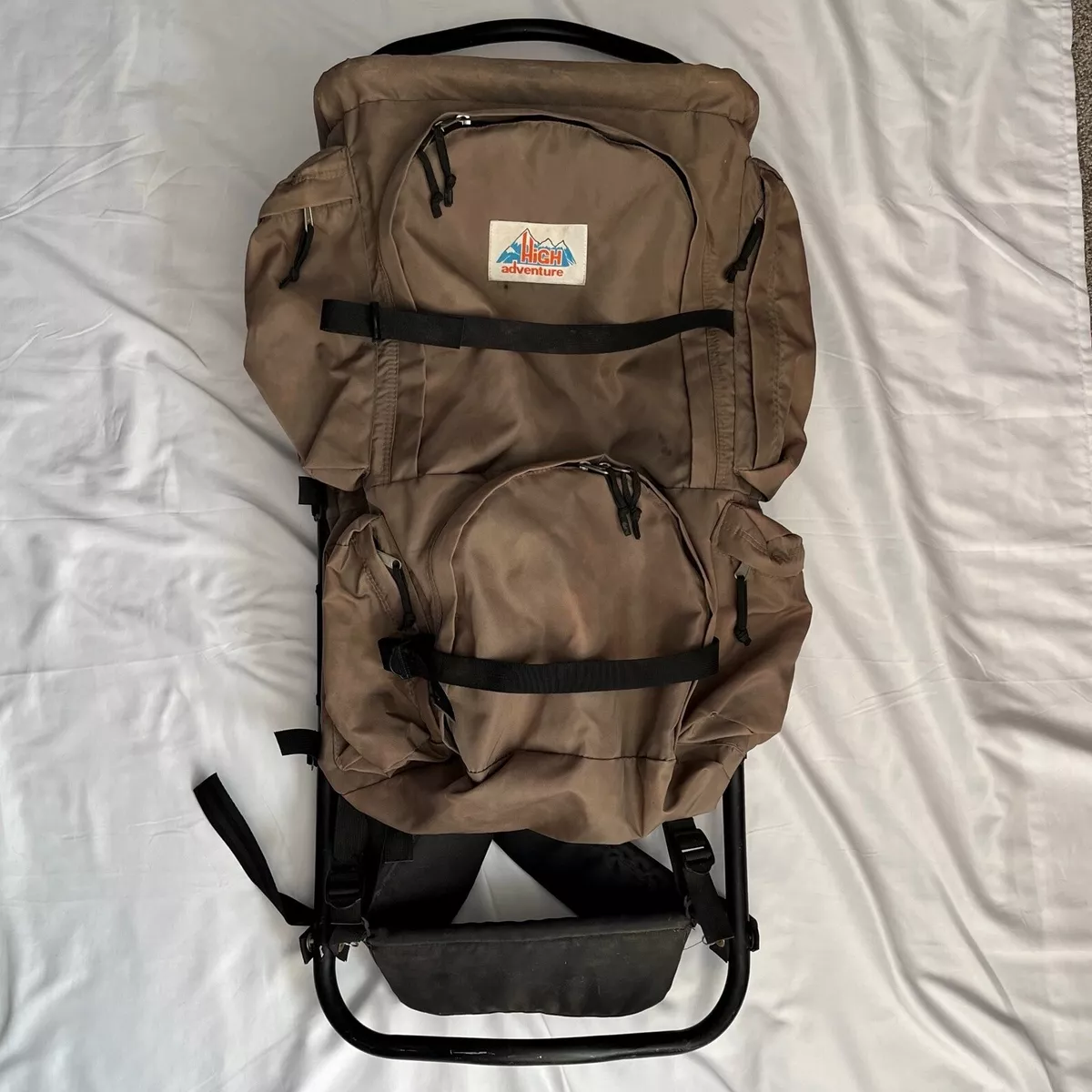 High Adventure Framed Hiking Bag Brown Khaki Backpack External Aluminum  Frame | eBay