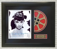 Reproducción Audrey Hepburn foto firma película Hollywood carrete exhibición