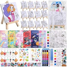 198Pcs Paint Party Favors Painting Kits for Kids Mini Predrawn Canvas Panel a...