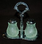 VINTAGE Glass Metal Tray Salt And Pepper Shakers 1980's NEW IN BOX! — photo 4