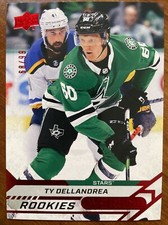 20-21 UD Overtime Hockey Rookie Red Parallel 106 Ty Dellandrea /99