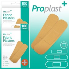 Assorted Fabric Plasters 200Pc Wound Dressing Bandage Non Stick Gauze Pad Round