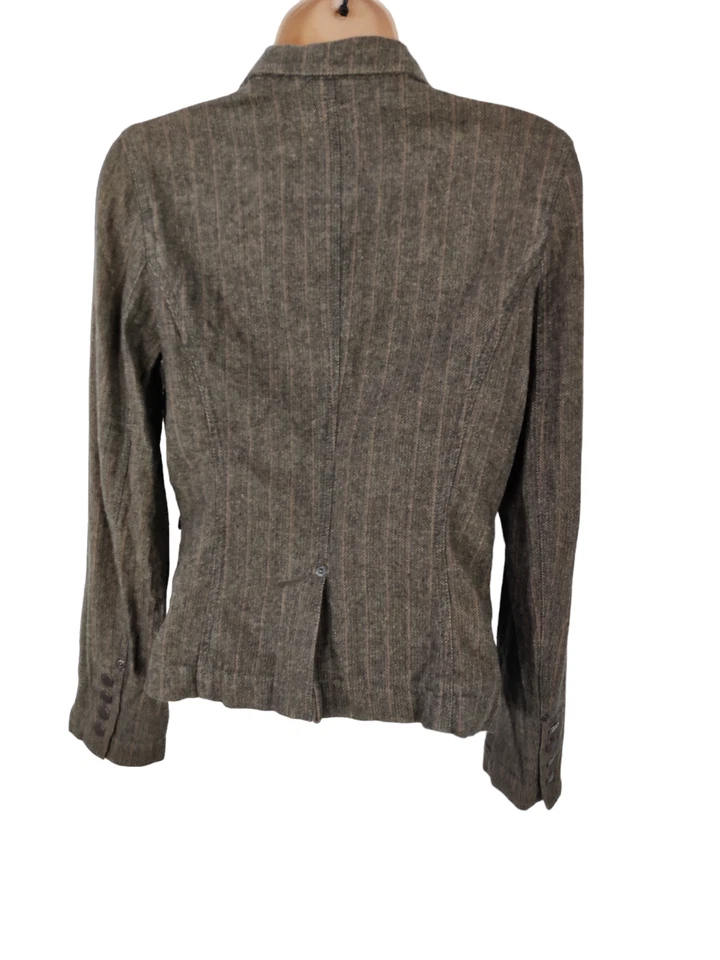 ABRIGO CORTO DE MUJER M-O-T-O TALLA UK 8 MARRÓN MEZCLA ESPINA ARENQUE TWEED Foto 3 de 4