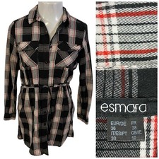 Esmara Dress Womens Small Plaid Button Up Black Cabin Work Office Church Date