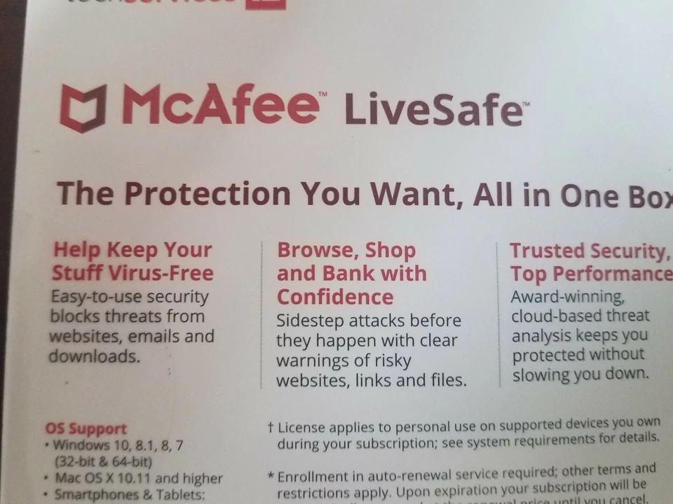McAfee LiveSafe 2018 Unlimited Devices PCs Mac Android iOS 1 Year License - Image 3 of 4